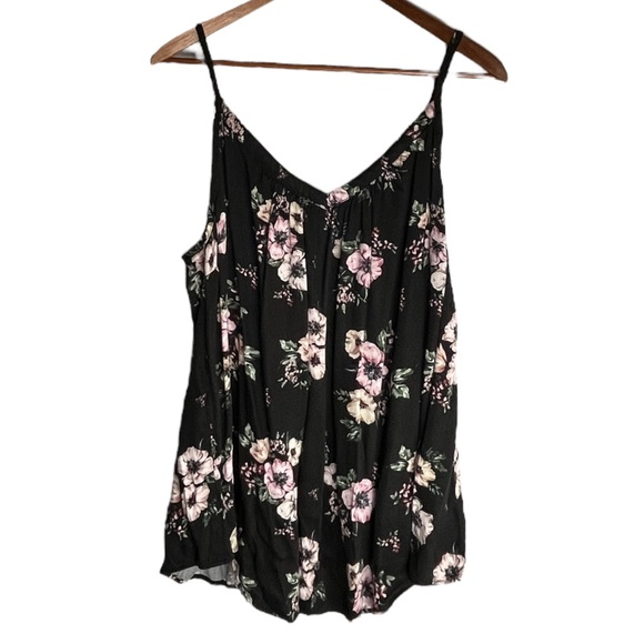 torrid Tops - Torrid Adjustable Spaghetti Strap V-Neck Tank Top, Black | 14/16